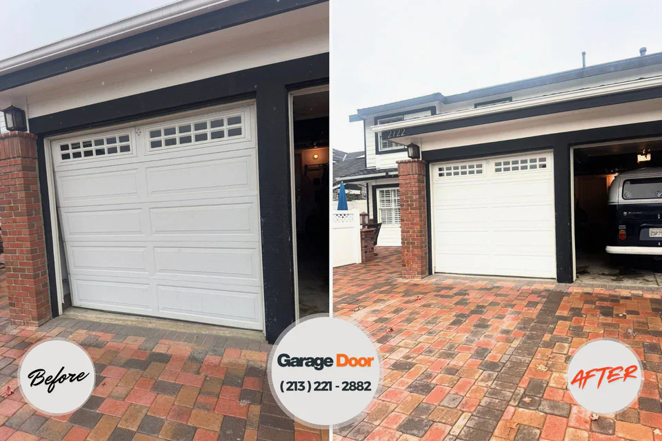 Before and after: garage door repair Travis County